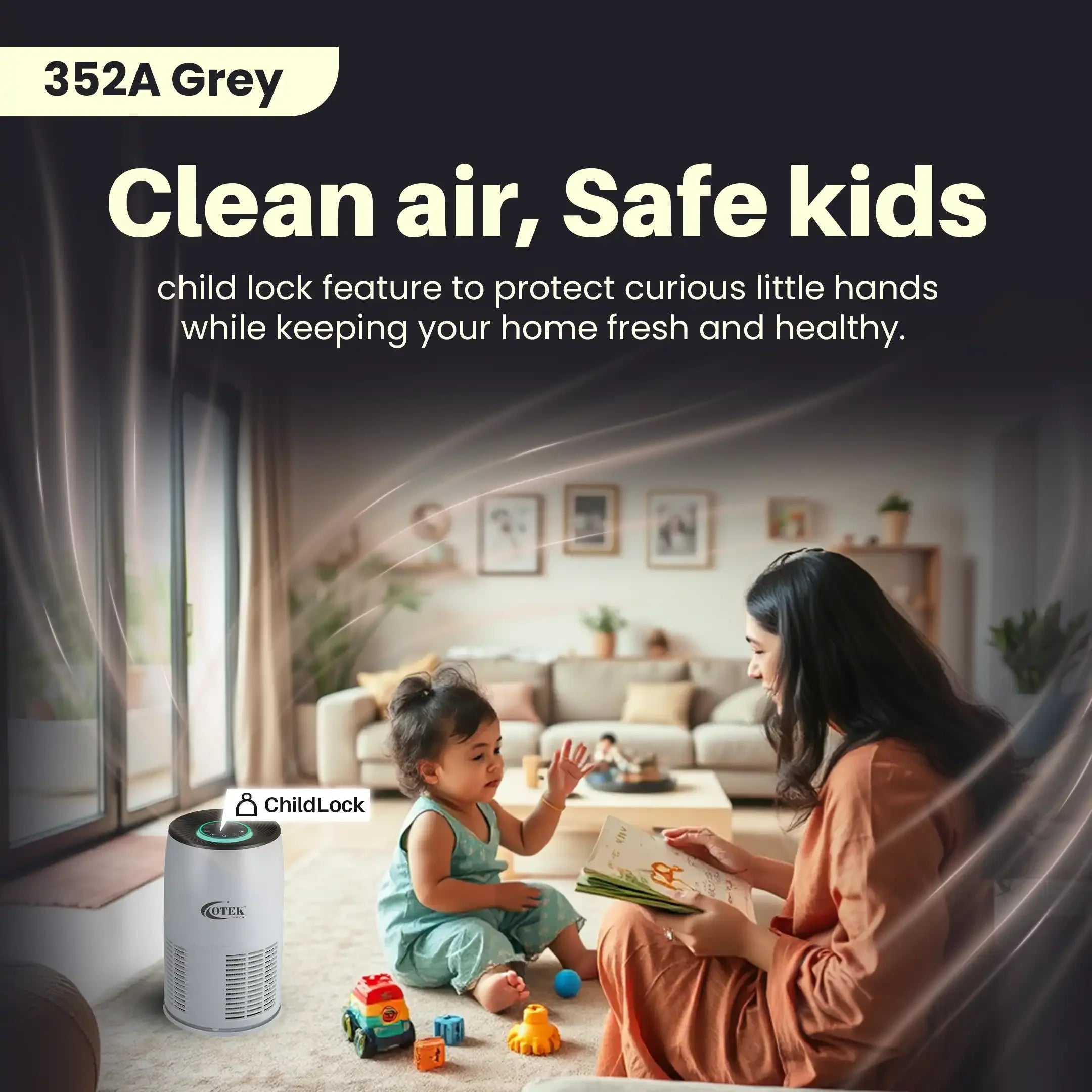 352A Air Purifier - Grey - Otekworld