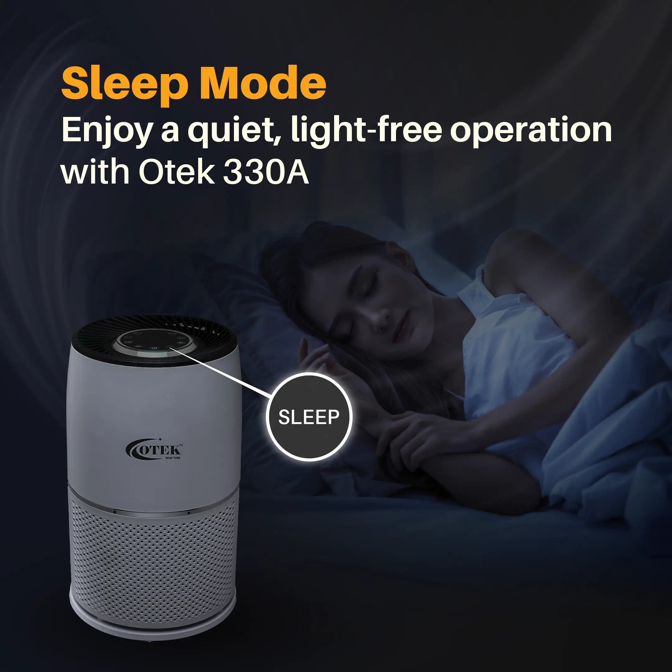 Otek World 330A Air Purifier with advanced filtration, timer functionality, and sleep mode for convenience.