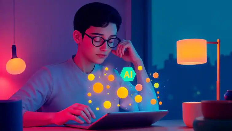 Otek World AI Mouse BM09 with on-screen text being translated or smartly written, emphasizing its intelligent text manipulation