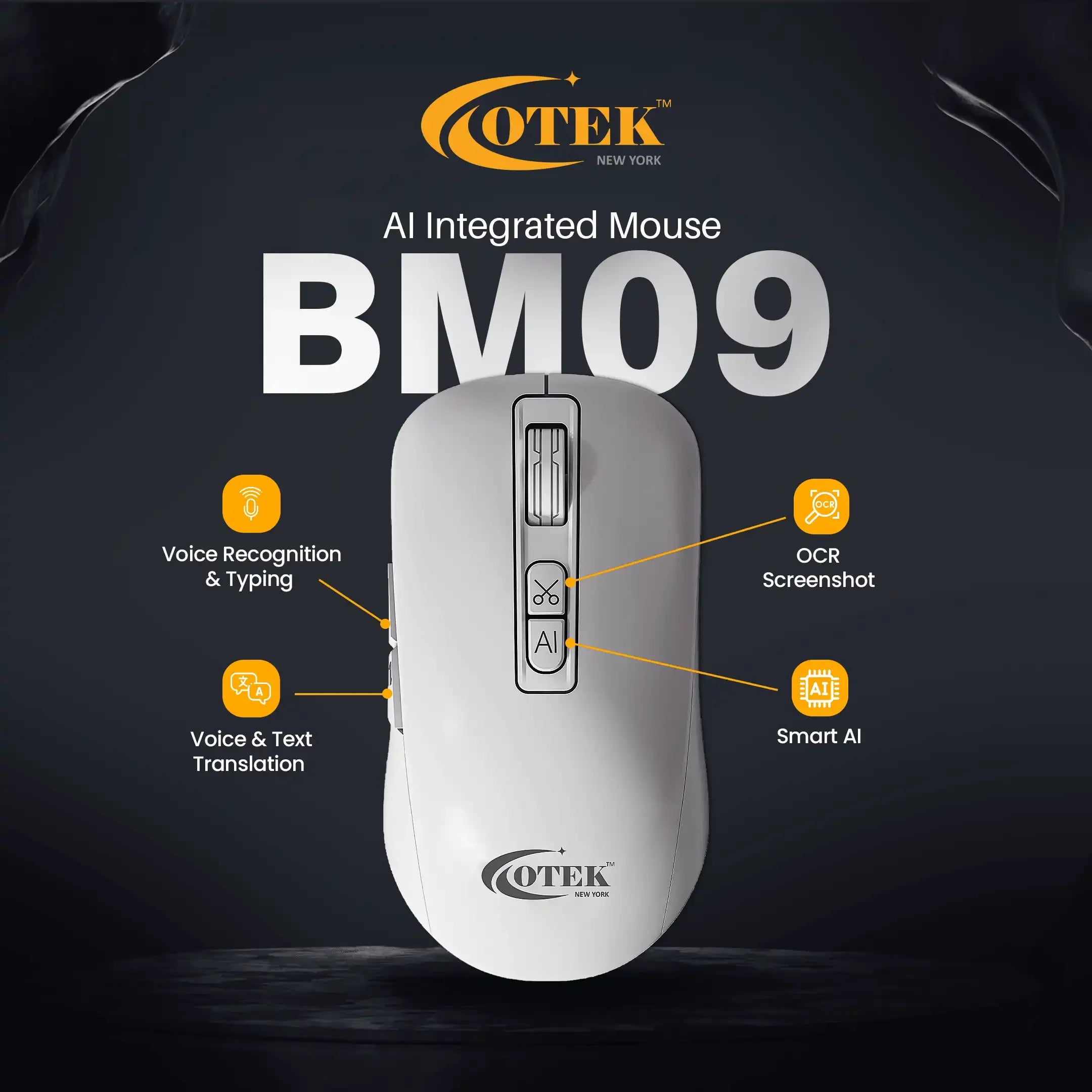 BM09 AI Integrated Mouse with AI-powered PPT creation and Excel tools for enhanced productivity.
