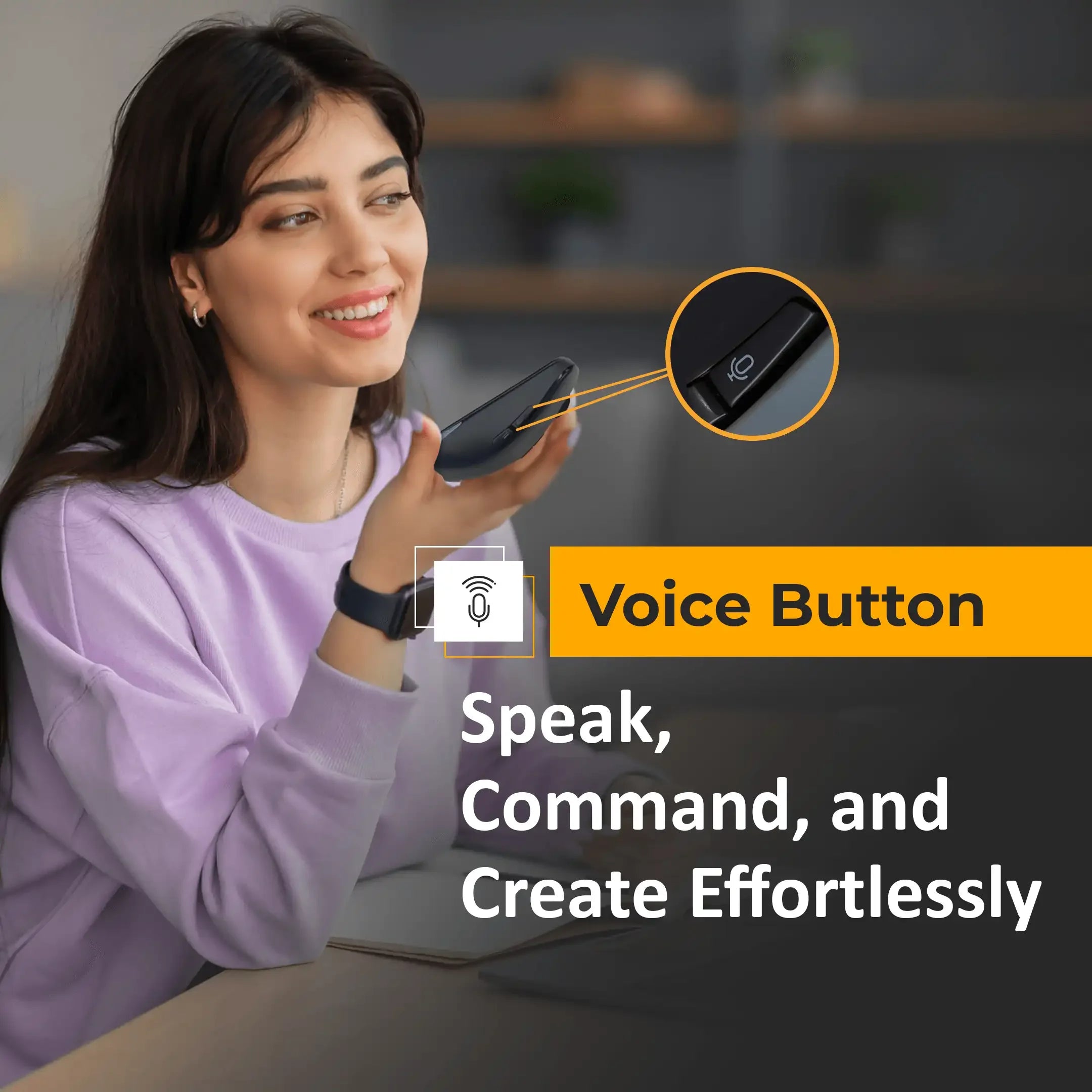 BM09 AI Integrated Mouse by Otek World with advanced voice recognition and a sleek black design.