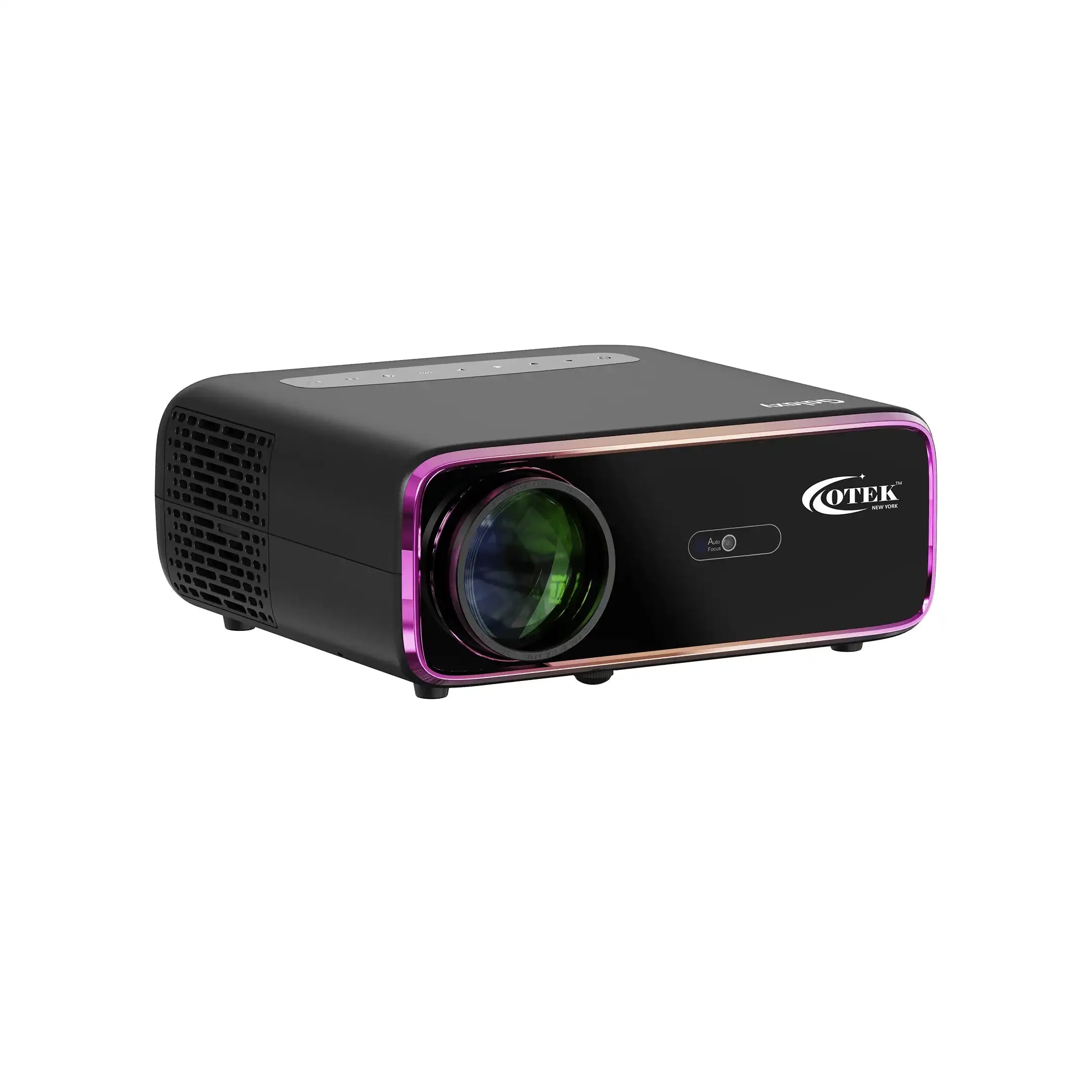 Galaxy Smart FHD Projector by Otek World in black, offering 10,000 lumens and 1080p full HD for immersive visuals.