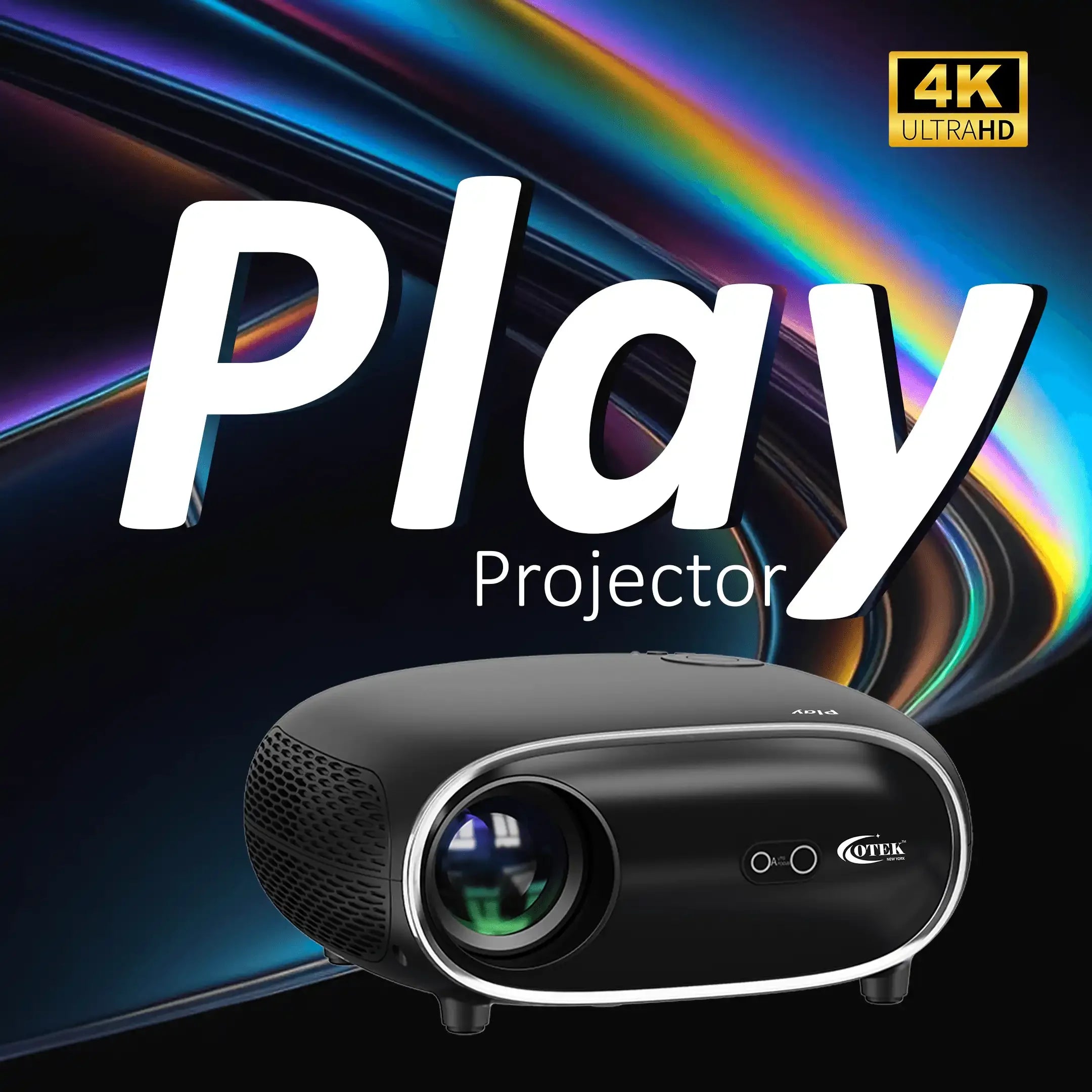 Otek World Smart Projector with Android 13, auto focus, and keystone adjustment for versatile office use.
