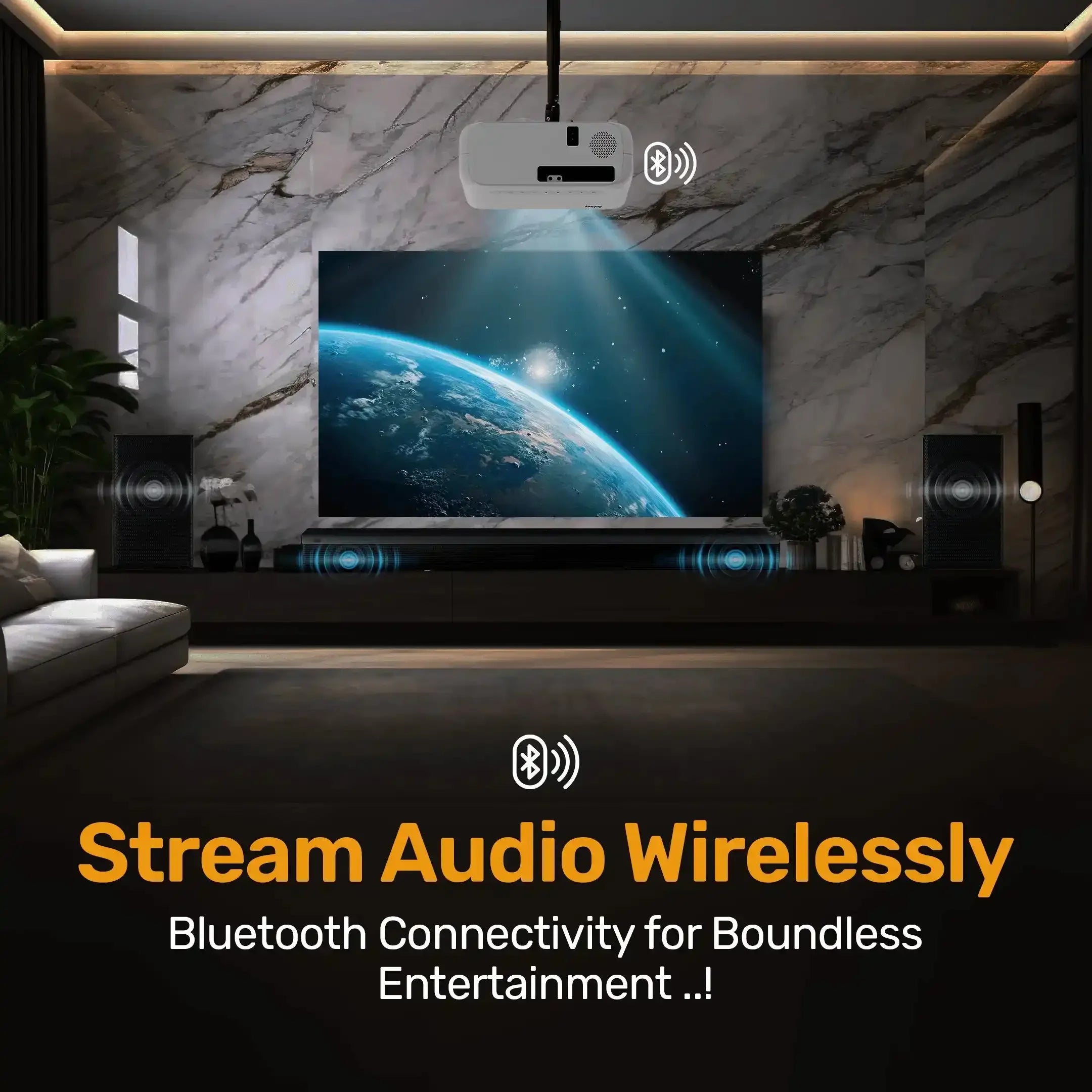 Galaxy Smart FHD Projector - White - Otekworld