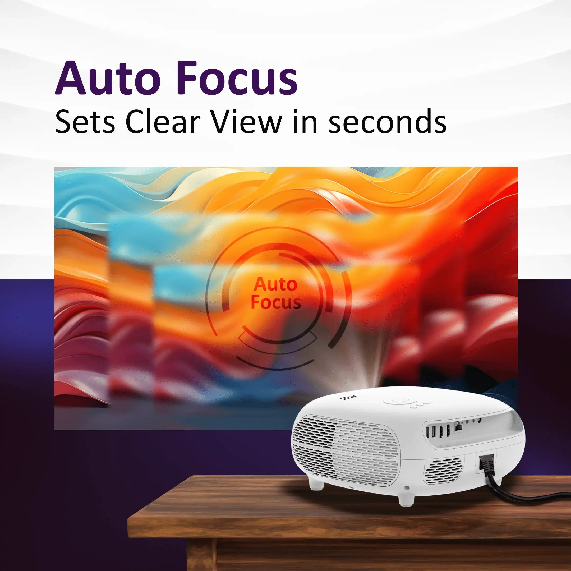 Play Smart FHD Projector by Otek World, combining 7500 lumens brightness with Android 13 for a premium viewing experience.
