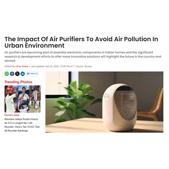 Otek World Air Purifier, a sleek, modern device designed to improve indoor air quality