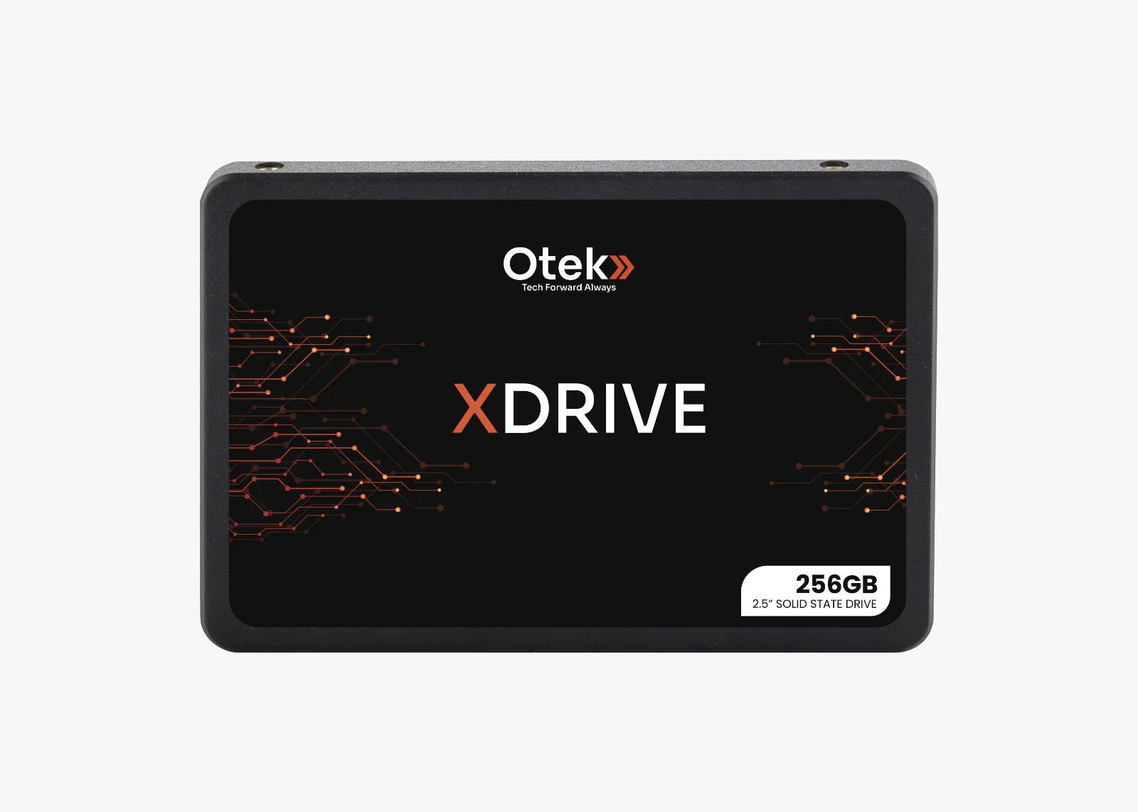 256GB 2.5-inch solid state drive with black casing and circuit graphics