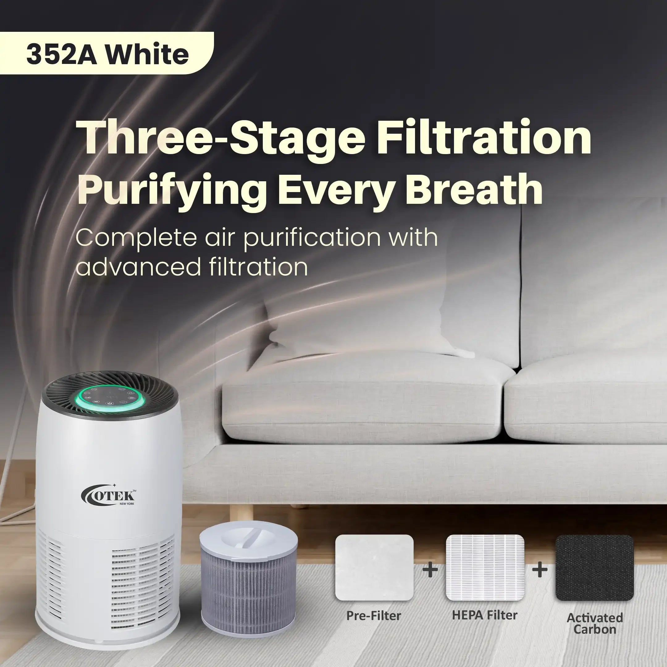 352A Air Purifier - White - Otekworld