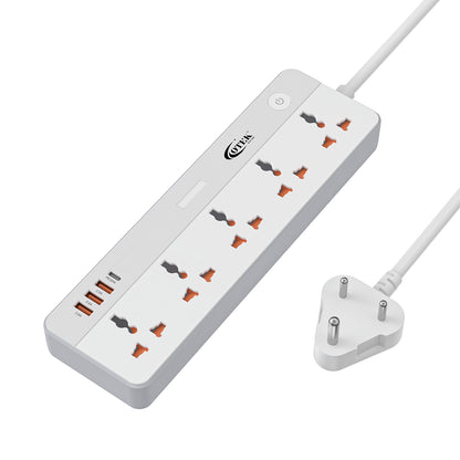Otek World VoltSafe 531 extension board, showing its 5 AC outlets and a 2-meter long cord, ideal for both office and home appliances
