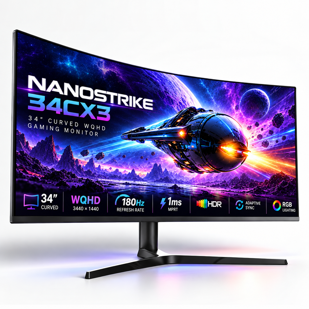 OTEK NanoStrike 34CX3 34-Inch Curved Gaming Monitor