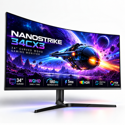 OTEK NanoStrike 34CX3 34-Inch Curved Gaming Monitor