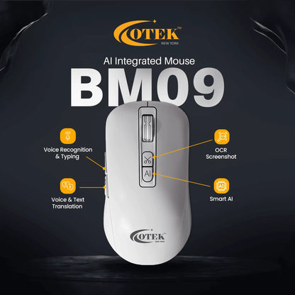 BM09 AI Integrated Mouse with AI-powered PPT creation and Excel tools for enhanced productivity.