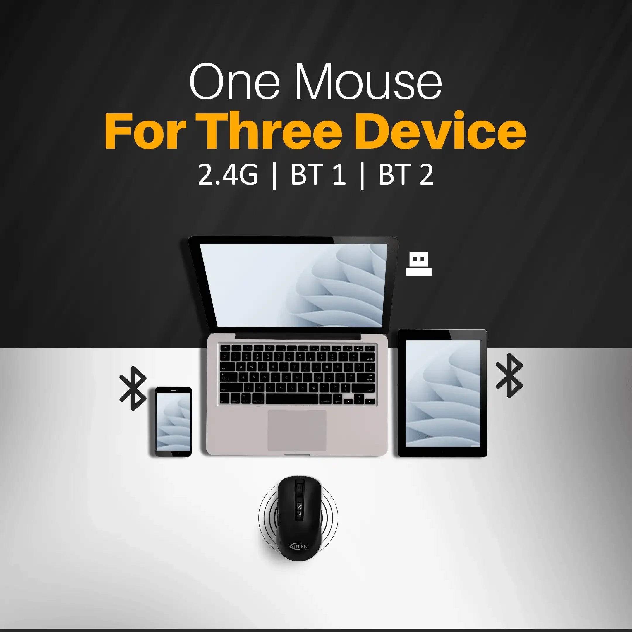 Otek World BM09 AI Integrated Mouse with AI-powered tools for PPT creation and Excel optimization