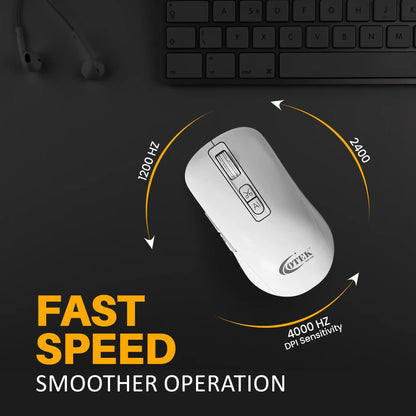 BM09 AI Mouse in white, designed by Otek World for seamless translation and voice-enabled workflows.