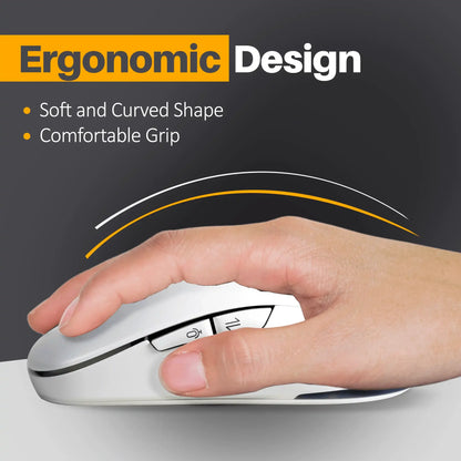 BM09 AI Integrated Mouse in elegant white, offering AI-driven tools and high precision performance.