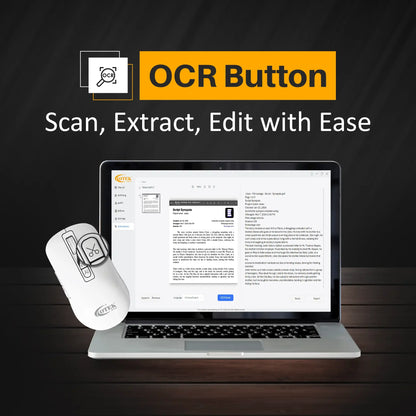 BM09 AI Integrated Mouse in white by Otek World, combining voice recognition and sleek functionality.