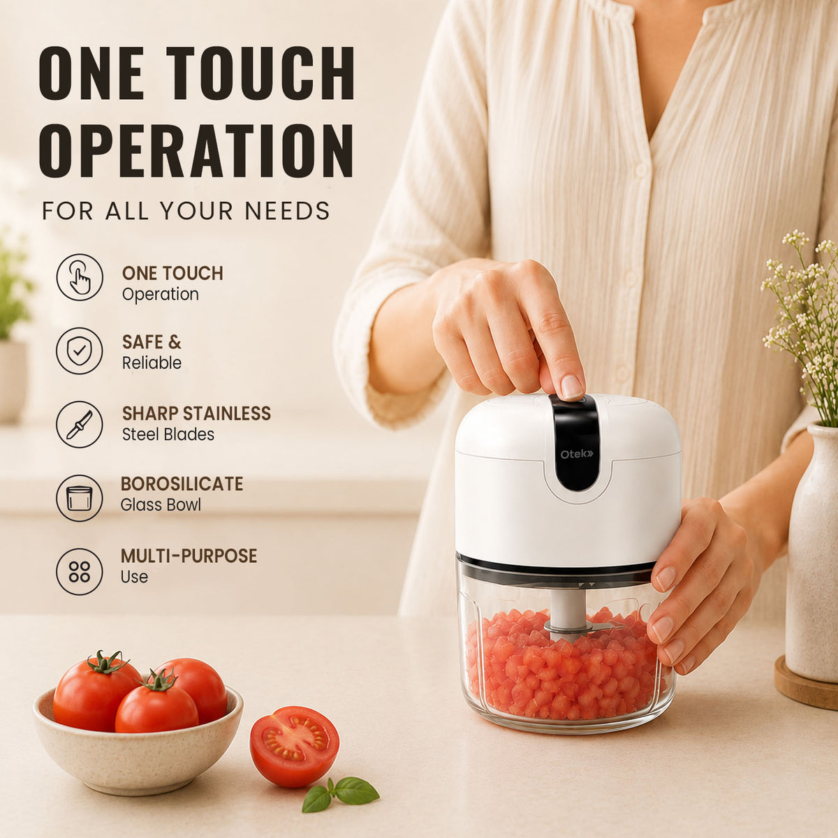 OTEK Chop Master Pro 250ml | Cordless Chopper