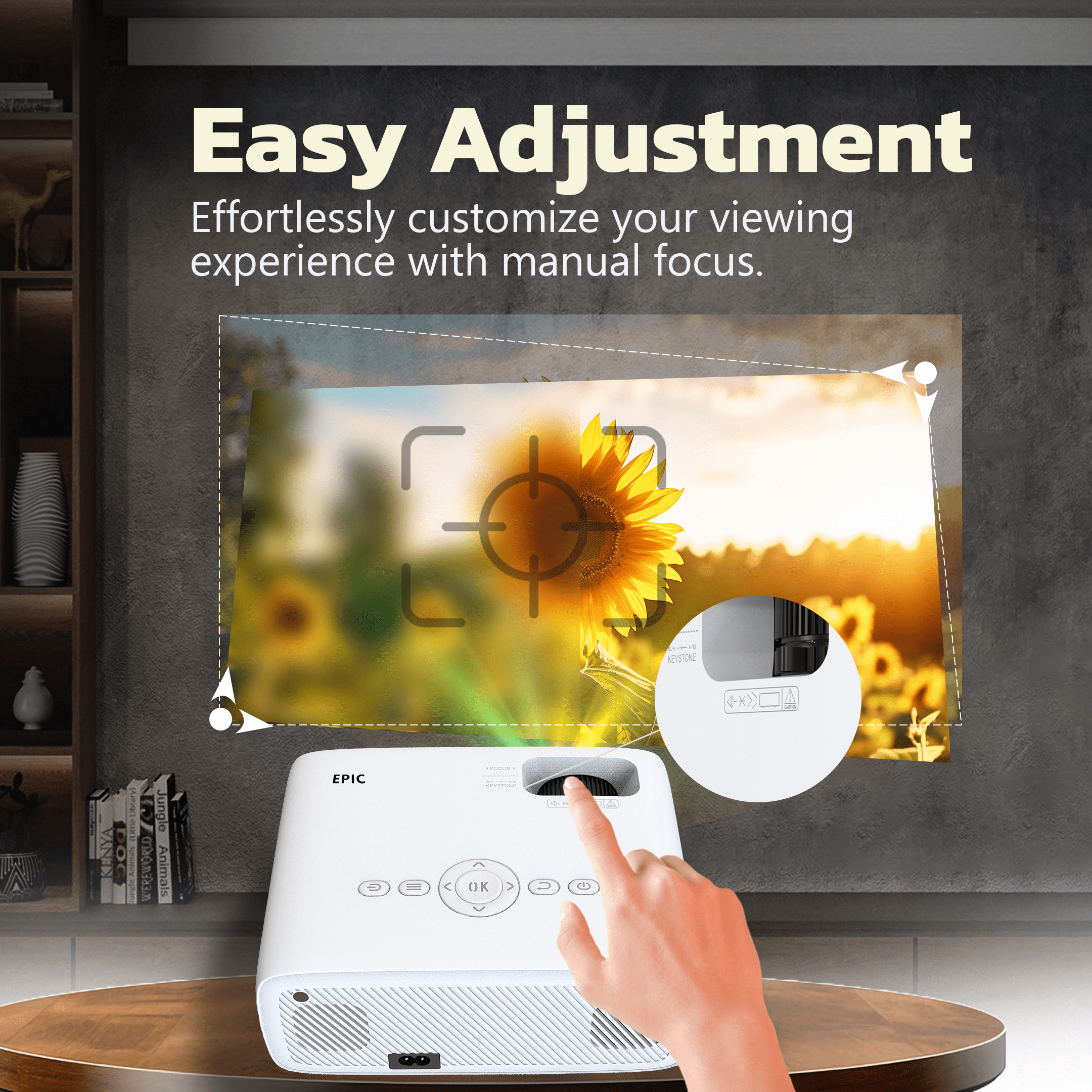 Otek World Epic Projector delivering vivid visuals and powerful sound for epic entertainment on the go.
