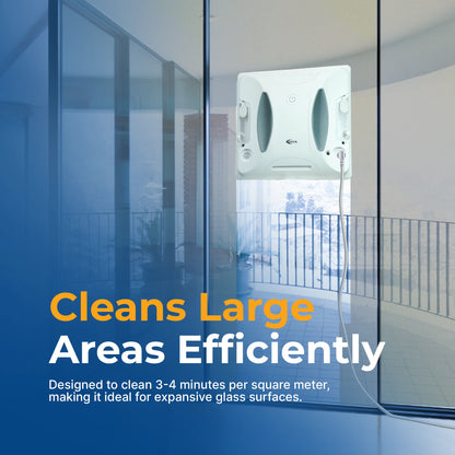 ShineMate W6 robotic window cleaner with powerful cleaning action for glass surfaces.