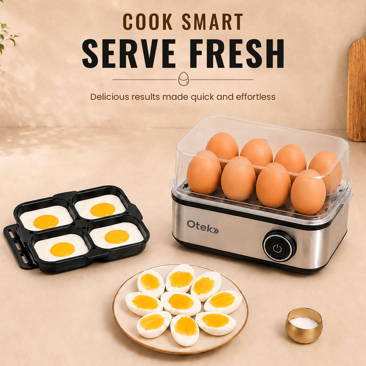 OTEK Quick Boil Pro 8 | Egg Boiler & Poacher
