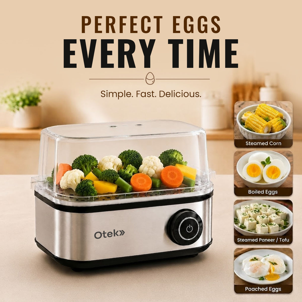 OTEK Quick Boil Pro 8 | Egg Boiler & Poacher
