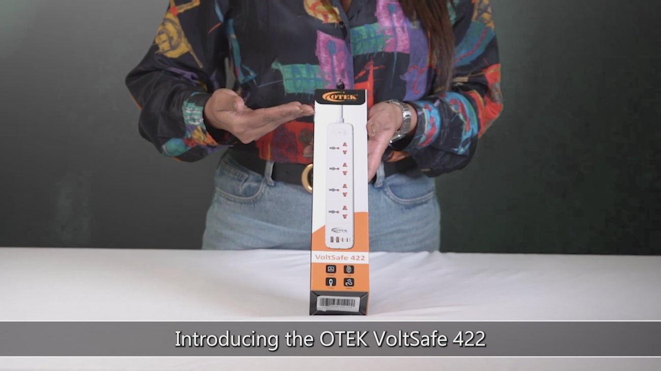 OTEKWORLD VoltSafe extension board with 5 AC outlets and individual switches for home and office use