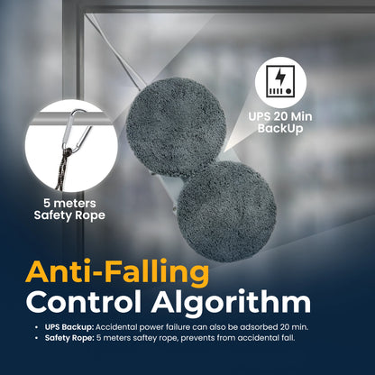 ShineMate W6 robotic window cleaner with a 120ml water tank for extended cleaning sessions.